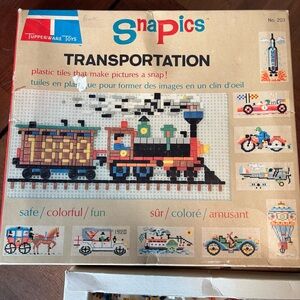 Vintage Tupperware Toys Snapics Transportation Set No. 203 Plastic Tiles